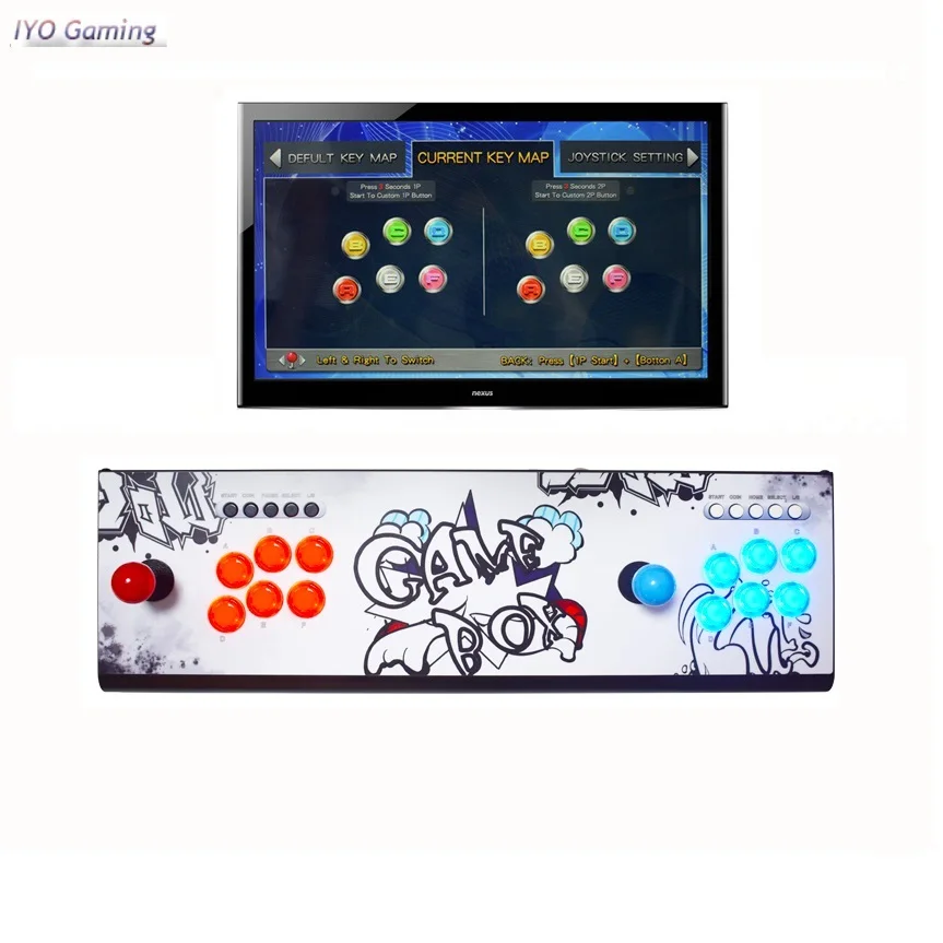 US $156.79 IYO Arcade Box 9D Arcade Console 3001 PCB Board 2 Player Controller Support Wireless Gamepad 3P 4P Retro Video Game Machine