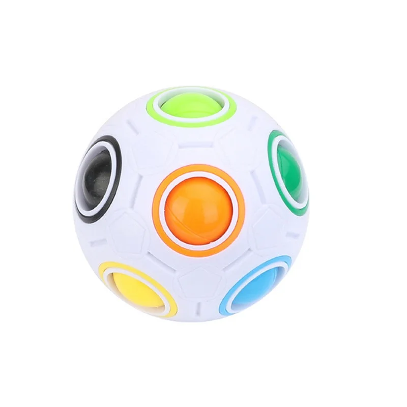 Antistress Cube Rainbow Ball Puzzles Magic Football Cube Educational Learning Toys For Children Adults Kids Stress Reliever Toys soccer volleyball rugby football kick throw solo practice training aid control skills adjustable waist belt for kids adults