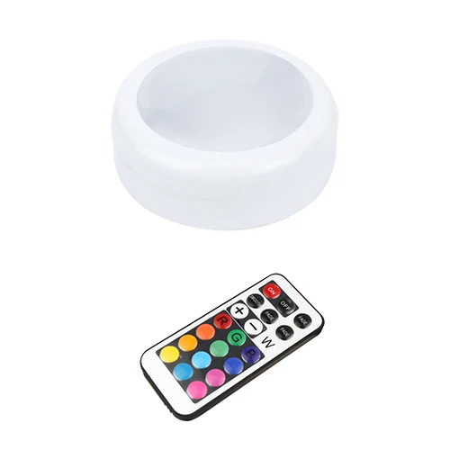 1piece Lamp 1Remote Светодиодный светильник шайба под шкаф светильник ing RGB с регулируемой яркостью сенсорный 12 цветов беспроводной на батарейках шкаф ночной Светильник - Испускаемый цвет: 1piece Lamp 1Remote