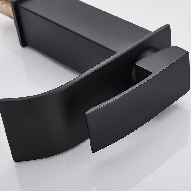 Single Handle Waterfall Bathroom Basin Faucet Waterfall Spout Hot&Cold Sink Mixer Tap Deck Mounted Brass Taps Crane