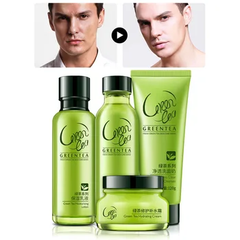 

Green Tea Cream Men Brightening Skin Care Set Moisturizing Anti Aging Smooth Daily Facial Care Anti Wrinkle Essences Day Cream