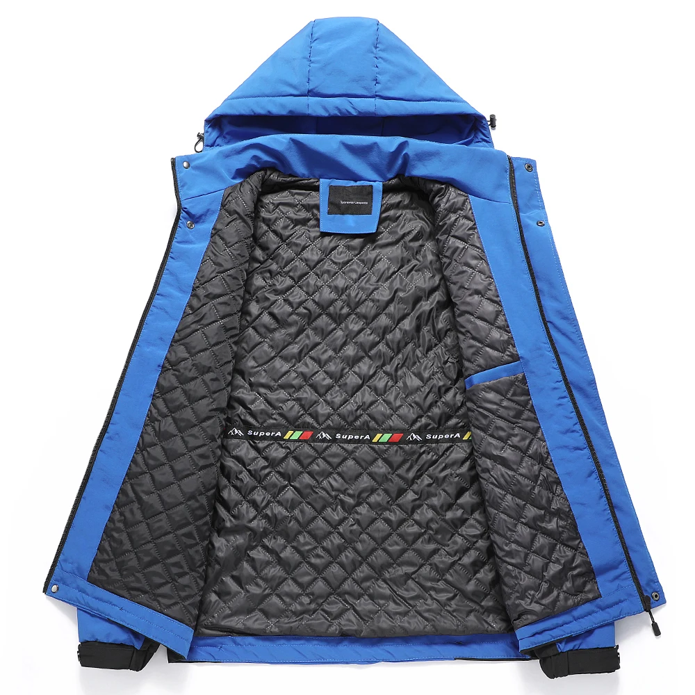 Oiata Men 2021 Spring New Brand Outdoor Vintage Thick Jacket Coat Men Autumn Fashion Patchwork Waterproof Pockets Hat Jackets