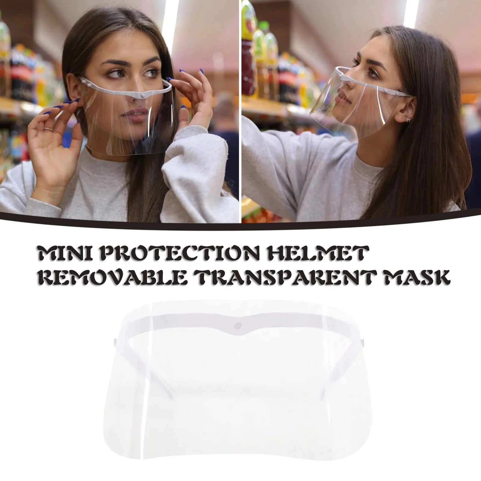 

Fast Delivery Within 24 Hours MÃ¡scara 1/3/5/10PC Adult Transparent Mask Can Be Detached And Reused Helmet Bandage