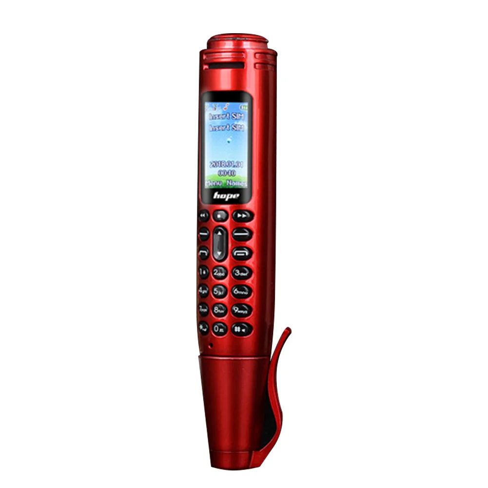 

Camera Students Pen Shape Mini Cellphone Bluetooth Dialer Unlocked Tiny Screen Recording Dual Card Handwriting USB Rechargeable