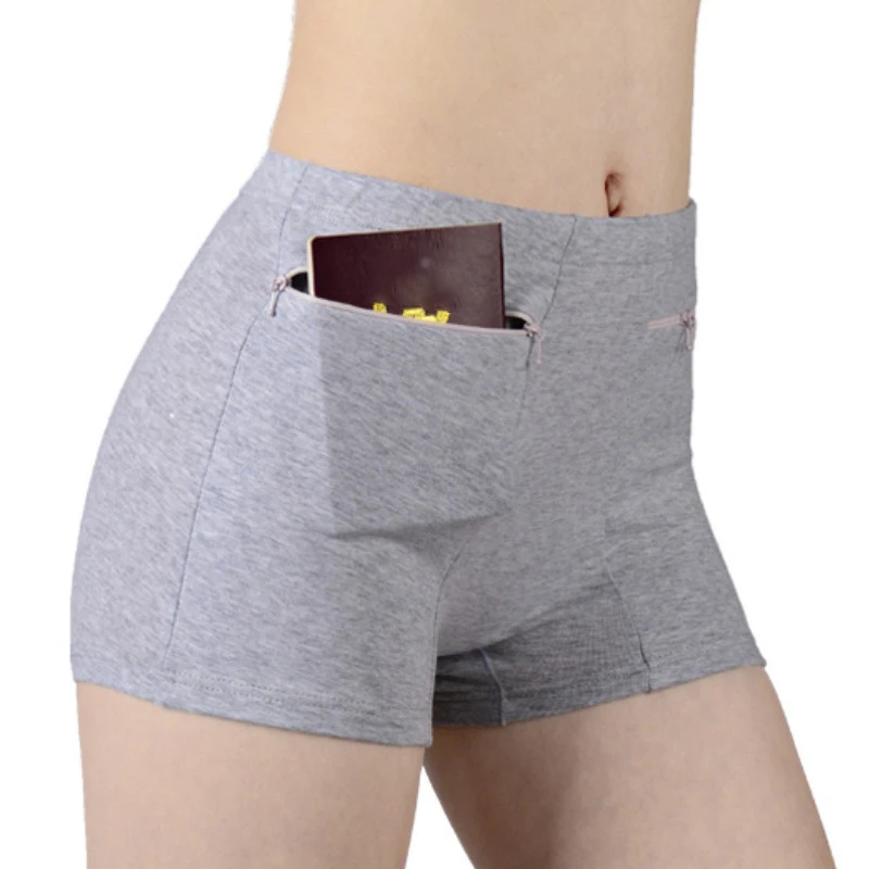Safety Shorts Women Shorts Underwear Anti-theft with Zipper Pockets