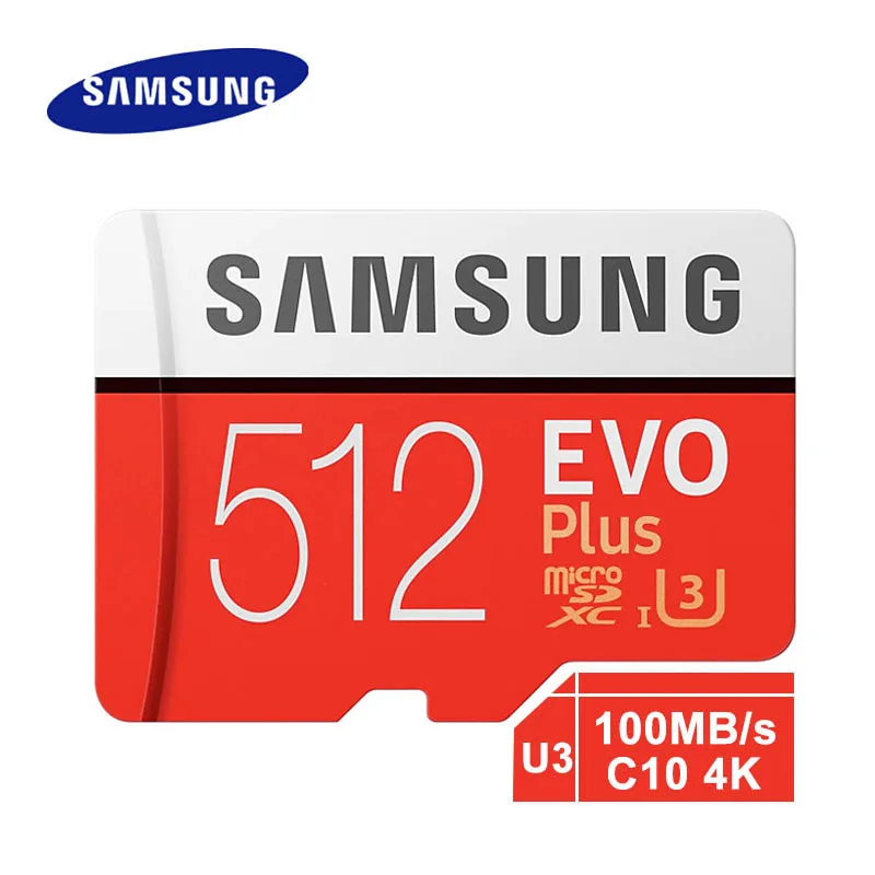 samsung micro sd 128 ГБ оперативной памяти, 32 Гб встроенной памяти, 64 ГБ 256 Гб карта памяти 100 МБ/с. карты sd/SDHC/SDXC C10 U3 4K tf карты памяти micro sd - Емкость: 512 ГБ