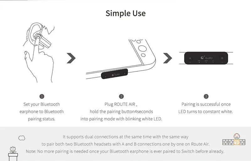 GeeekPi GuliKit NS07 тип-c беспроводной Bluetooth аудио USB передатчик адаптер приемопередатчик для nintendo Switch(Lite)/PS4/PC