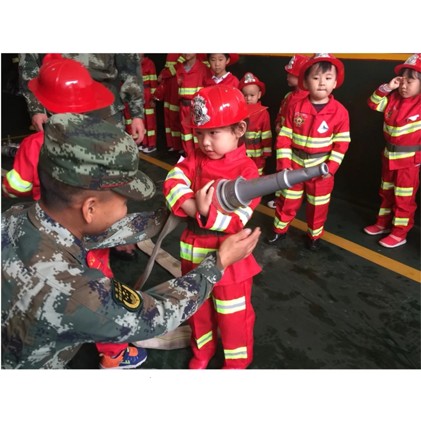 

Children Fireman Sam Cosplay Costumes Halloween Party Firefighter Clothing Set Kids Fancy Policeman Uniforms Accessories