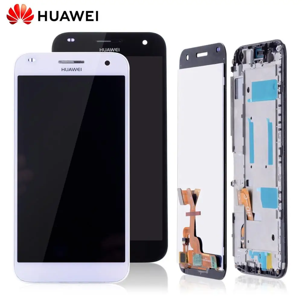Pаспродажа Дисплей для HUAWEI G7 G7 I01 G7 I03 l01 font b LCD b font в сборе с тачскрином на рамке Оригинал 5.5 черный белый