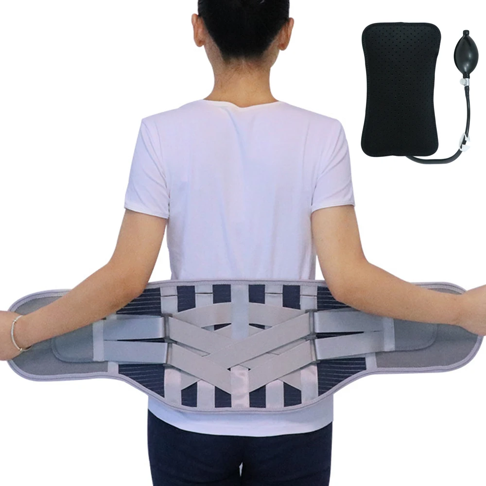 

Inflate Lumbar Decompression Spine Traction Back Support Brace Pain Relief Spine Posture Correction Waist Support Belt