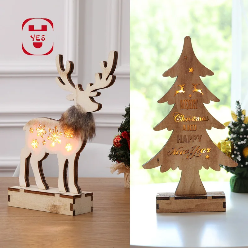 Creative Christmas Wood Elk Deer Ornaments Xmas Tree Hanging Party Decoration Creative Christmas Wood Elk Deer Ornaments Xmas Tree Hanging Party Decoration