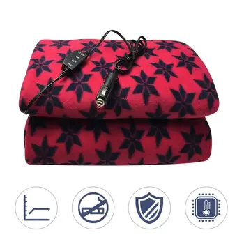 

Car Electric Heating Blanket 12V Car Heating Blanket Energy Saving Warm Electric Blanket Red Ice Pattern Warmth Shearing Plush C