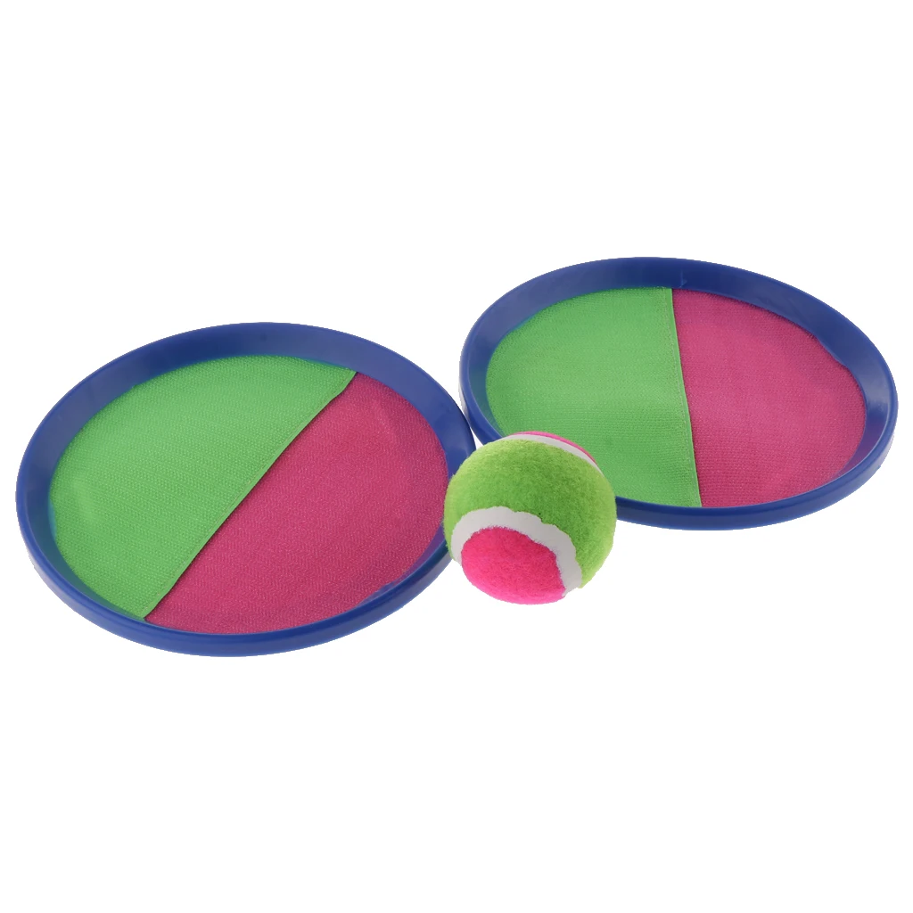 Set of 3 pcs Self-stick Racket & Balls for Grip Catch Ball Game Hand-eye Coordination, Good Educational Toys for Kids