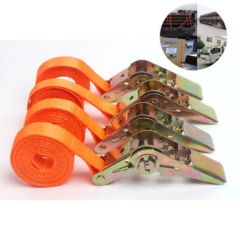 

1-6M*25mm Car Tension Rope Tie Down Strap Cargo Strap Ratchet Freight Fixed Tightener Rope For Luggage Goods Buckle tape Tool