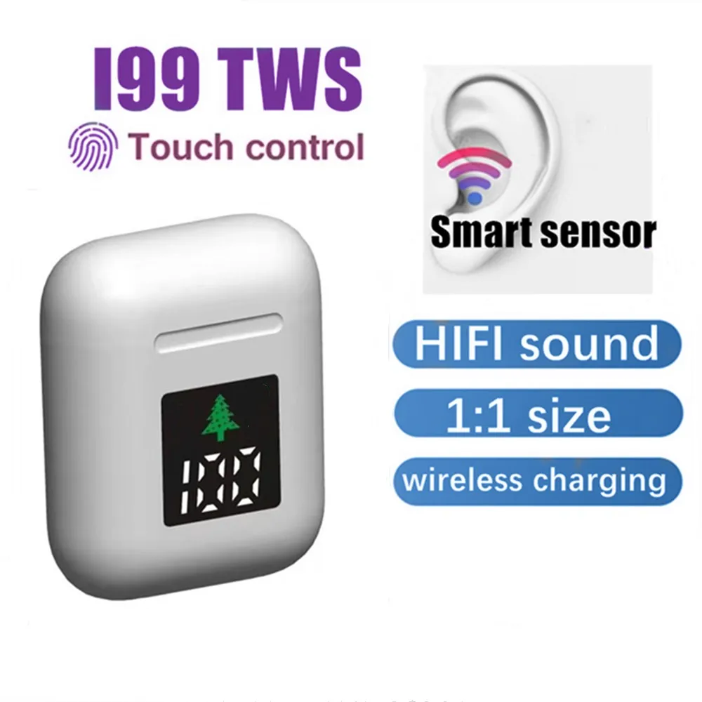 Лучший рождественский подарок i99 Tws Air 1:1 беспроводные Bluetooth наушники мини стерео