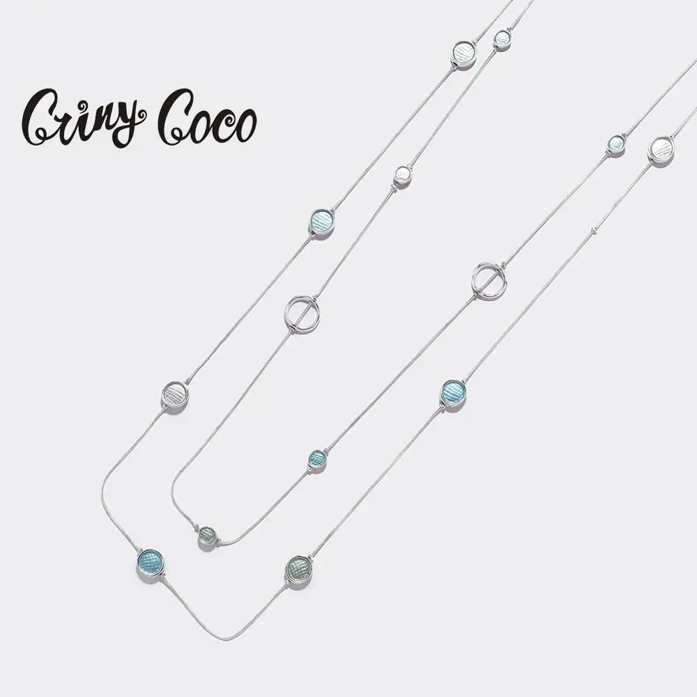 Cring Coco 2020 геометрические круглые цепочки многослойные ожерелья для женщин