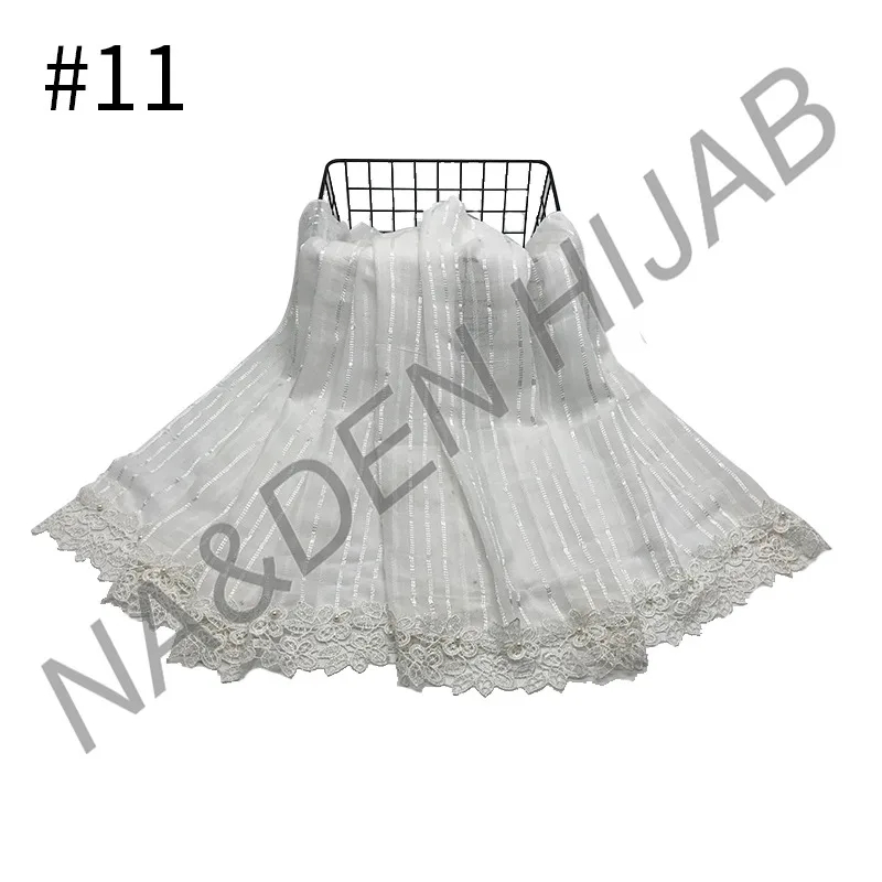 Classical Retro Print Scarf Pearls Lace Women Autumn Paris Yarn Shawl Wrap Soft Voile Scarf Ladies Long Scarves Stoles Hijab - Цвет: 12