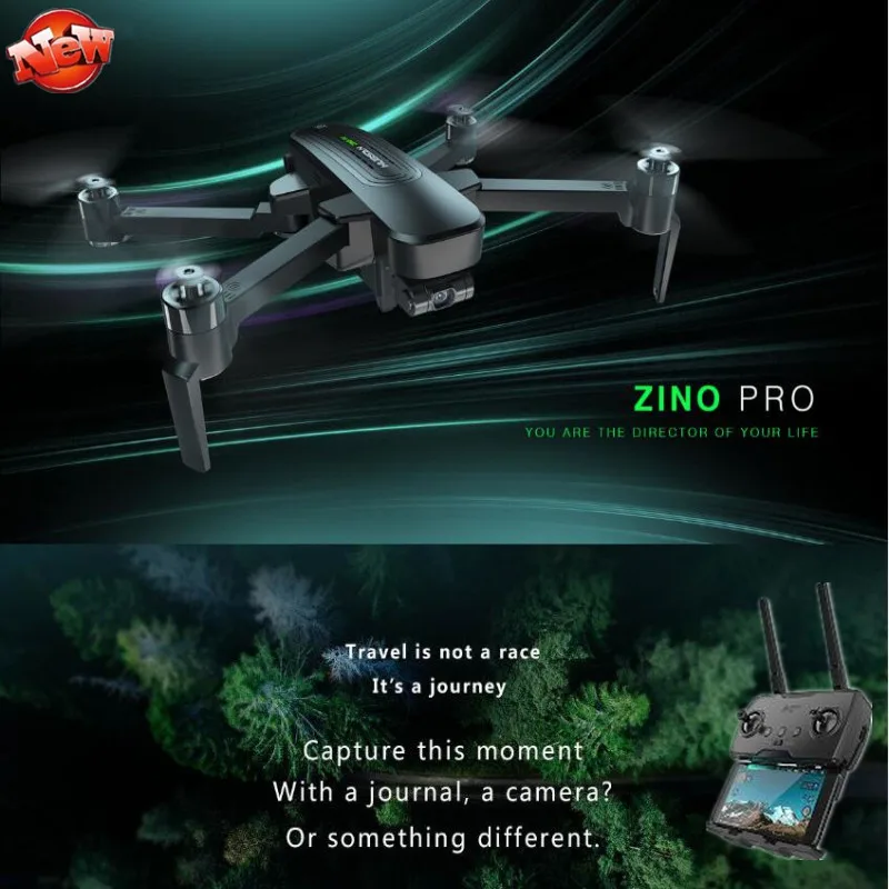 Gps 5,8G 4 км Складная рукоятка WI-FI FPV, пульт ДУ дрона с дистанционным управлением Zino Pro 4K UHD Камера Zino Pro 3-осевому гидростабилизатору для квадрокоптера