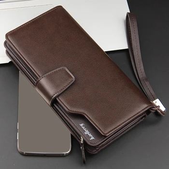 

Men Wallets Long Style High Quality Card Holder Male Purse Zipper Large Capacity Brand PU Leather Wallet For Men