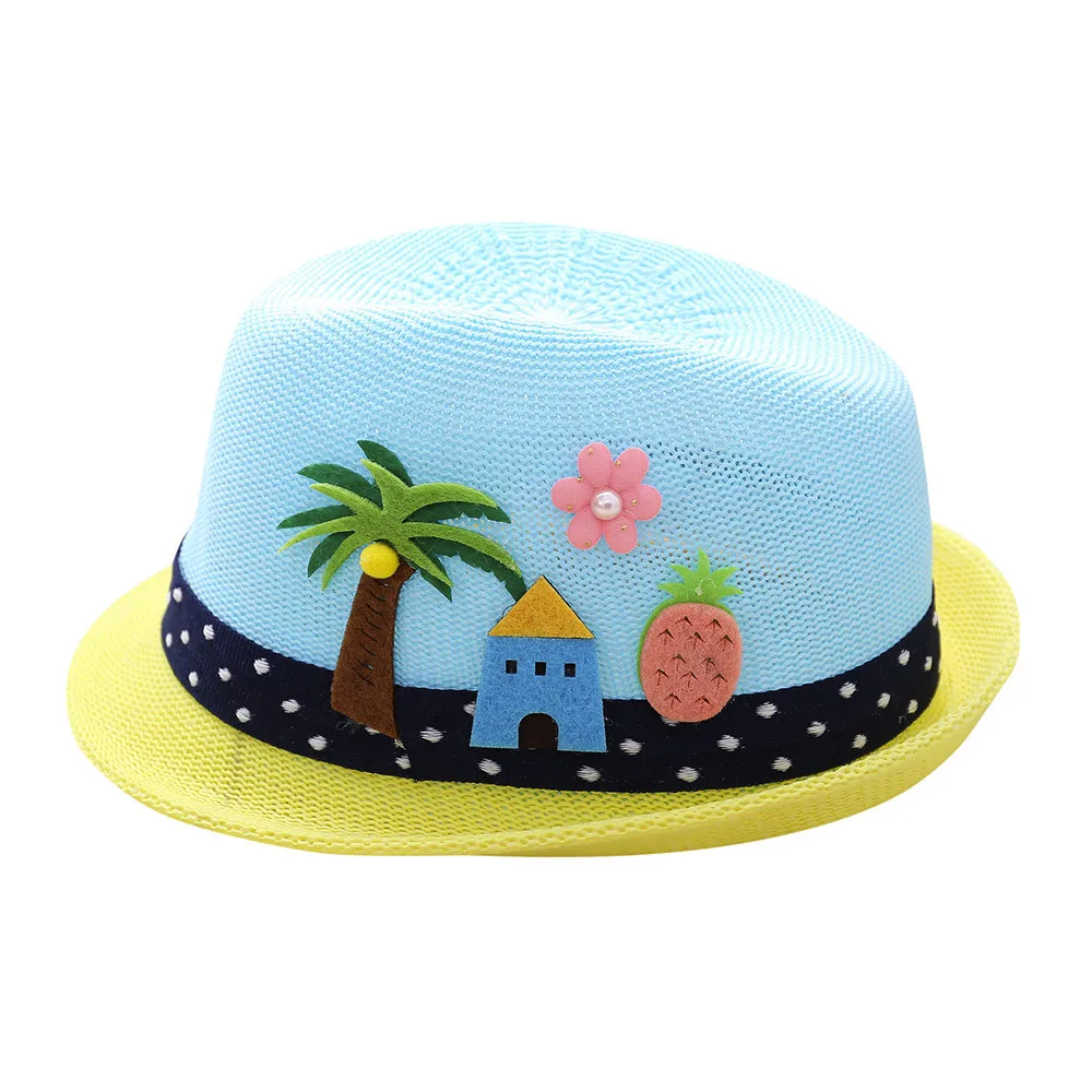 Boys and girls jazz hat embroidered coconut tree Toddler Infant Sun Cap Outdoor Baby Girls/Boys Hat Jazz Cap For Baby 
