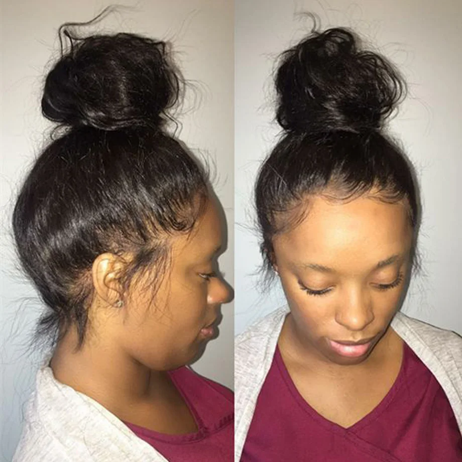 360 Lace frontal Human Hair Wigs For Black Women Pre Plucked with Baby Hair Straight Wave remy Human Hair Wig 150 Density