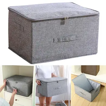 

Folding Storage Box Zipper Lid Clothes Underwear Cabinet Basket Holder Organizer