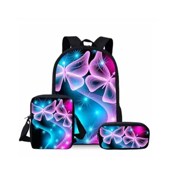

School Bags for Girls Butterfly 3D Printing School Bag Kids 3pcs/set Primary Schoolbag Children School Bookbag Mochila