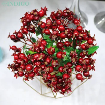 

INDIGO - Red Berry Spray Christmas INS Table Decoration Flower Arrangment Artificial Plant Floral Event Home Party