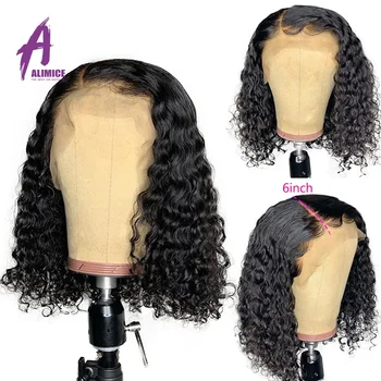 

13x6 Deep Part Lace Front Human Hair Wigs Brazilian Curly Human Hair Wigs Alimice 150% 180% Density Lace Wig Preplucked Hairline