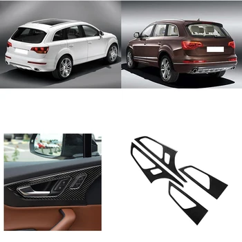 

For Audi Q7 SQ7 4M 2016 2017 2018 2019 Car Inner Door Handle Frame Cover Trim Carbon Fiber Decor