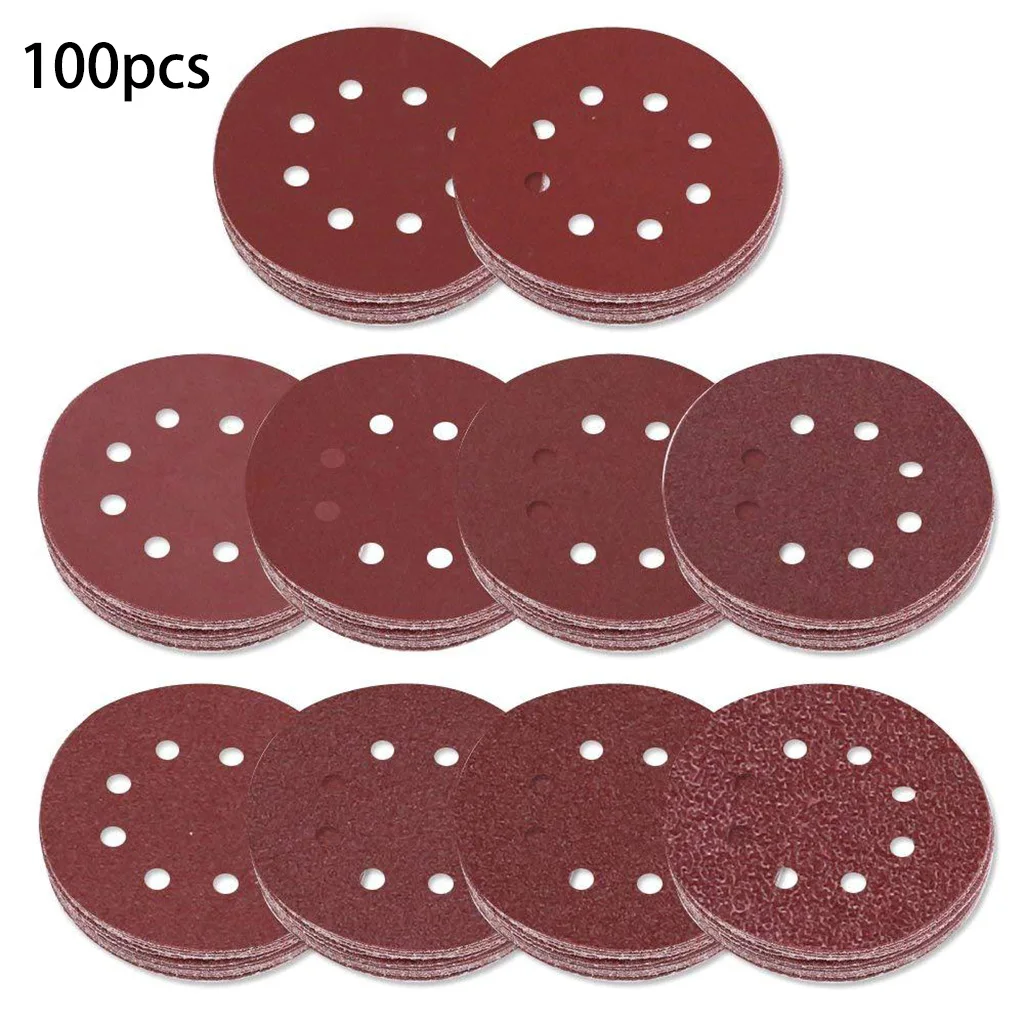 

100 Pcs 8 Holes Sanding Discs Hook and Loop 1000 1200 1500 2000 3000 Grit Sandpaper Assortment for Random Orbital Sander