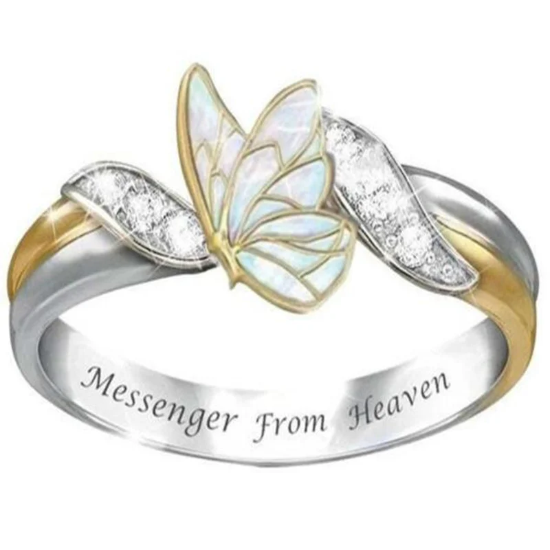 Exquisite Shiny Crystal Insect Butterfly Rings Friends Gathering Finger for Women Fashion Jewelry Accessories | Украшения и