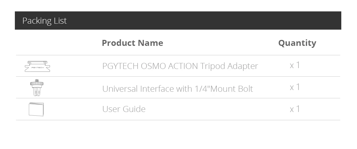 PGYTECH Адаптер штатива для Osmo Action Конвертер Коннектор Расширительная Панель Крепление база с 1/4 дюймовым интерфейсом аксессуары для камеры