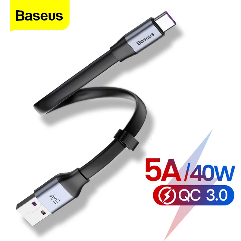 Кабель Baseus USB C 5 А кабель Type для Huawei P30 P20 Mate 30 20 P10 Pro Lite быстрой зарядки Xiaomi c|Кабели