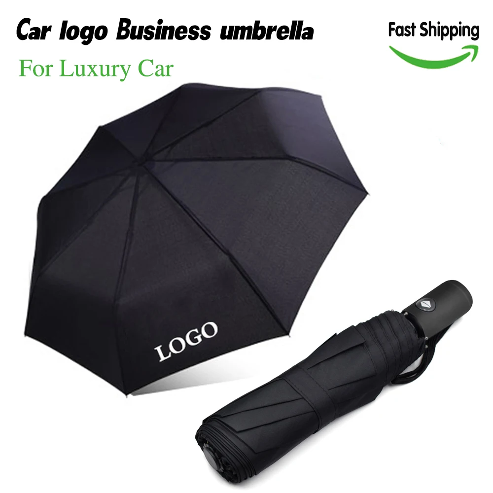 

Car logo Automatic Umbrella men Portable business umbrella emblem for luxury brand custom made bumbershoot parasol gift 2020 new
