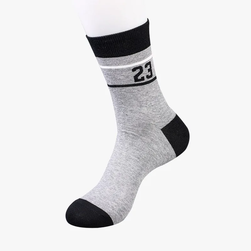 Сшитые цветные полосатые носки с цифрами 23 мужские хлопковые носки Осенние повседневные спортивные модные персонализированные дышащие мягкие удобные