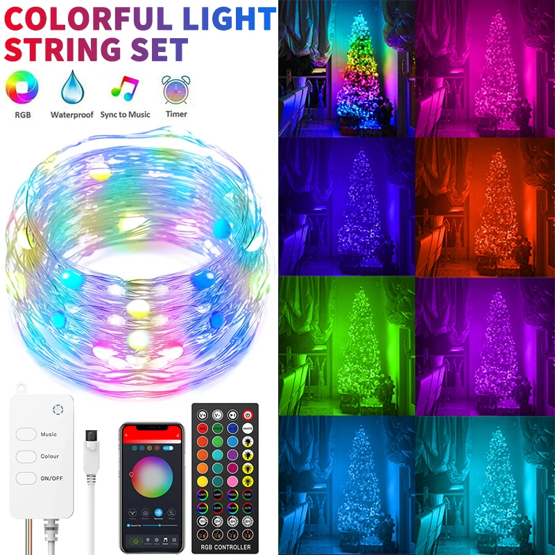 

10M 5M LED String Light Copper Wire Fairy Light Garland RGB USB WIFI Bluetooth Remote Control Home Christmas Wedding Party Decor