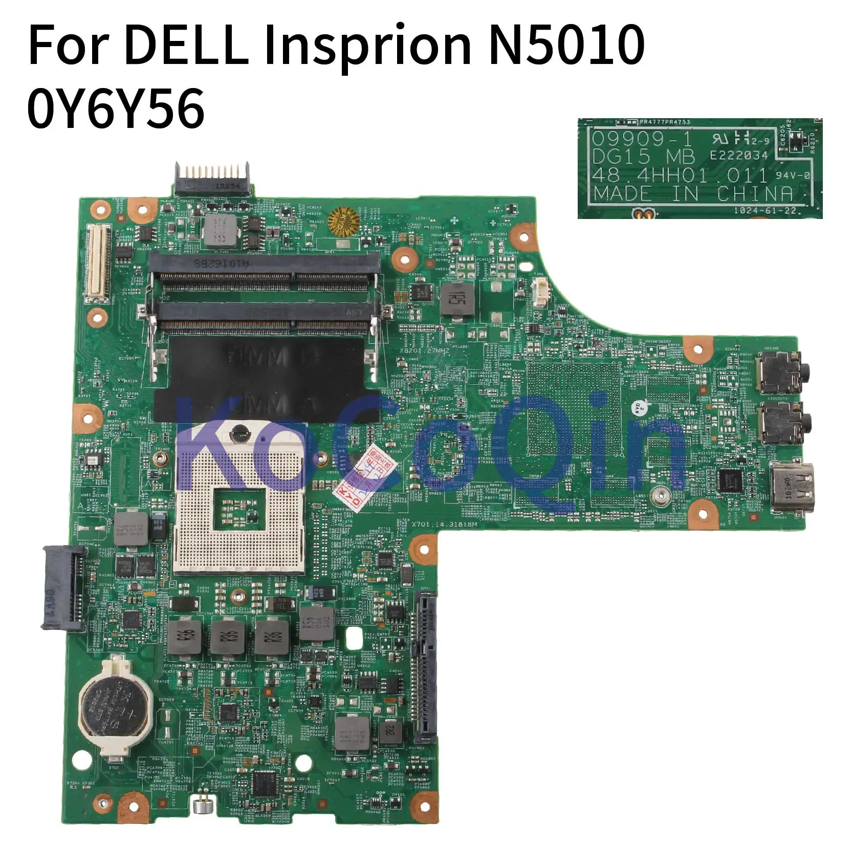 Laptop Motherboard para Dell Insprion Kocoqin 15r N5010 Cn0y6y56 0y6y56 099091 48.4hh01.011 Hm57 Mainboard - Imagem 2