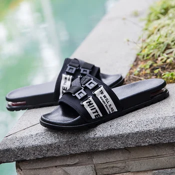 

Original Slipper Summer Men Size 39-45 Mens Beach Slippers Fashion Buckle Strap Flip Flops Man Luxury Brand Shower Slippers Men