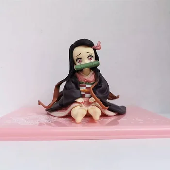 

Anime Demon Slayer Kimetsu no Yaiba Kamado Nezuko Sitting Position PVC Action Figure Collectible Model doll toy 6cm