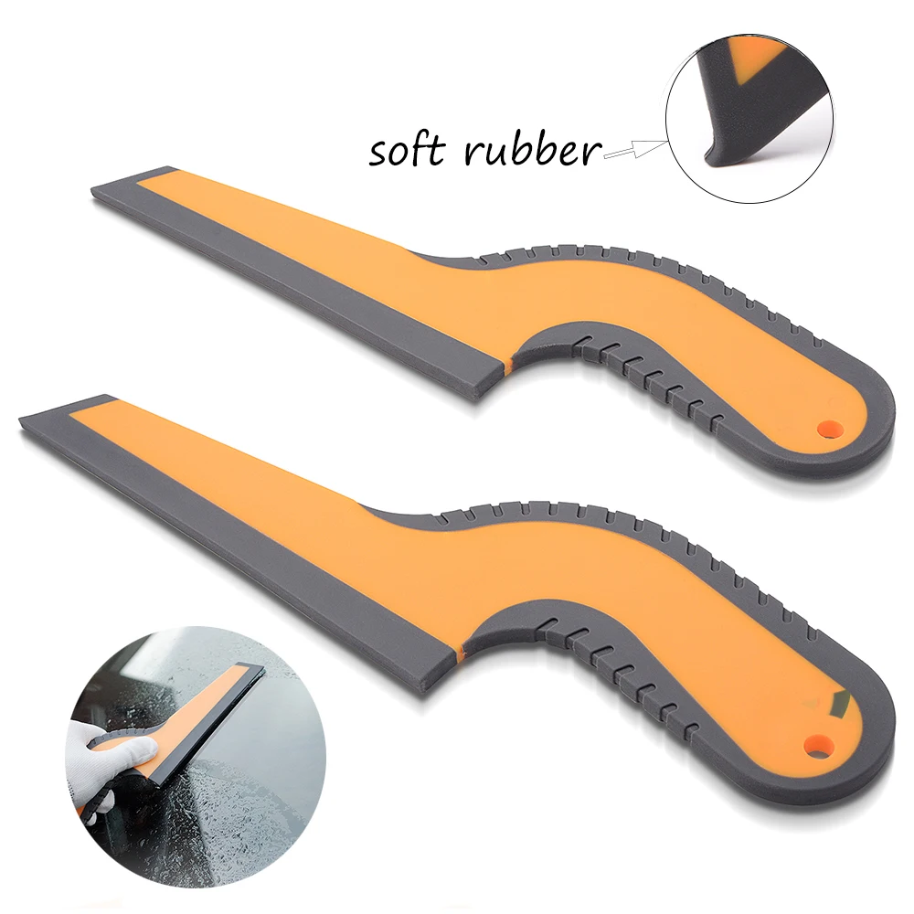 

FOSHIO 1/2pcs Soft Rubber Squeegee Scraper Glass Car Cleaning Tool Water Wiper Window Tint Sticker Remover Vinyl Car Wrap Tool