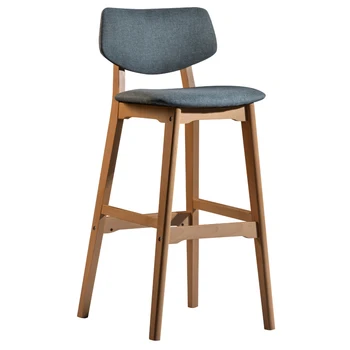 

Solid wood bar stool home modern minimalist high chair stool guide restaurant Nordic back bar chair