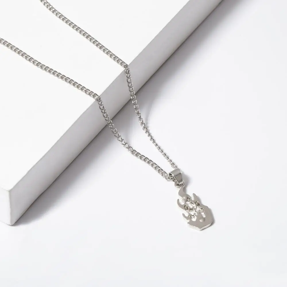 

2019 Creative Fire Flame Charm Pendant Necklace Gothic Punk Harajuku Women Men Collar Jewelry 45cm Gold Silver Color Necklace