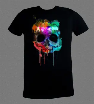 

Drum and Bass Dubstep Music Style Skull Cool Black T-Shirt (all Sizes Available) Short Sleeve Cotton T Shirts Man Clothing