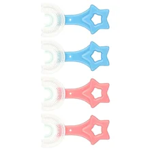 Brosses à dents en forme de U pour enfants, outils de nettoyage des dents (couleurs assorties), 4 pièces 