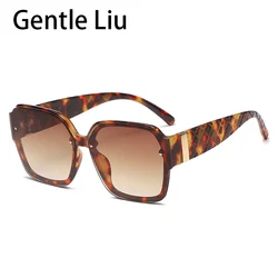 Fashion Oversized Square Sunglasses For Women Luxury Brand Designer Sun Glasses Ladies Retro Big Frame Eyeglasses Shades UV 400