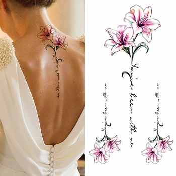 1pc Flower narciso Bouquet donna Geisha impermeabile tatuaggi temporanei adesivi Body Back Art Sexy colorato lavabile santity