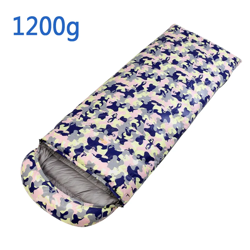 Pink camouflage 1,2 кг/1,8 кг сверхлегкий спальный мешок-конверт, осенний спальный мешок на утином пуху для кемпинга, камуфляжный спальный мешок 210*80 см - Цвет: Pink camouflage