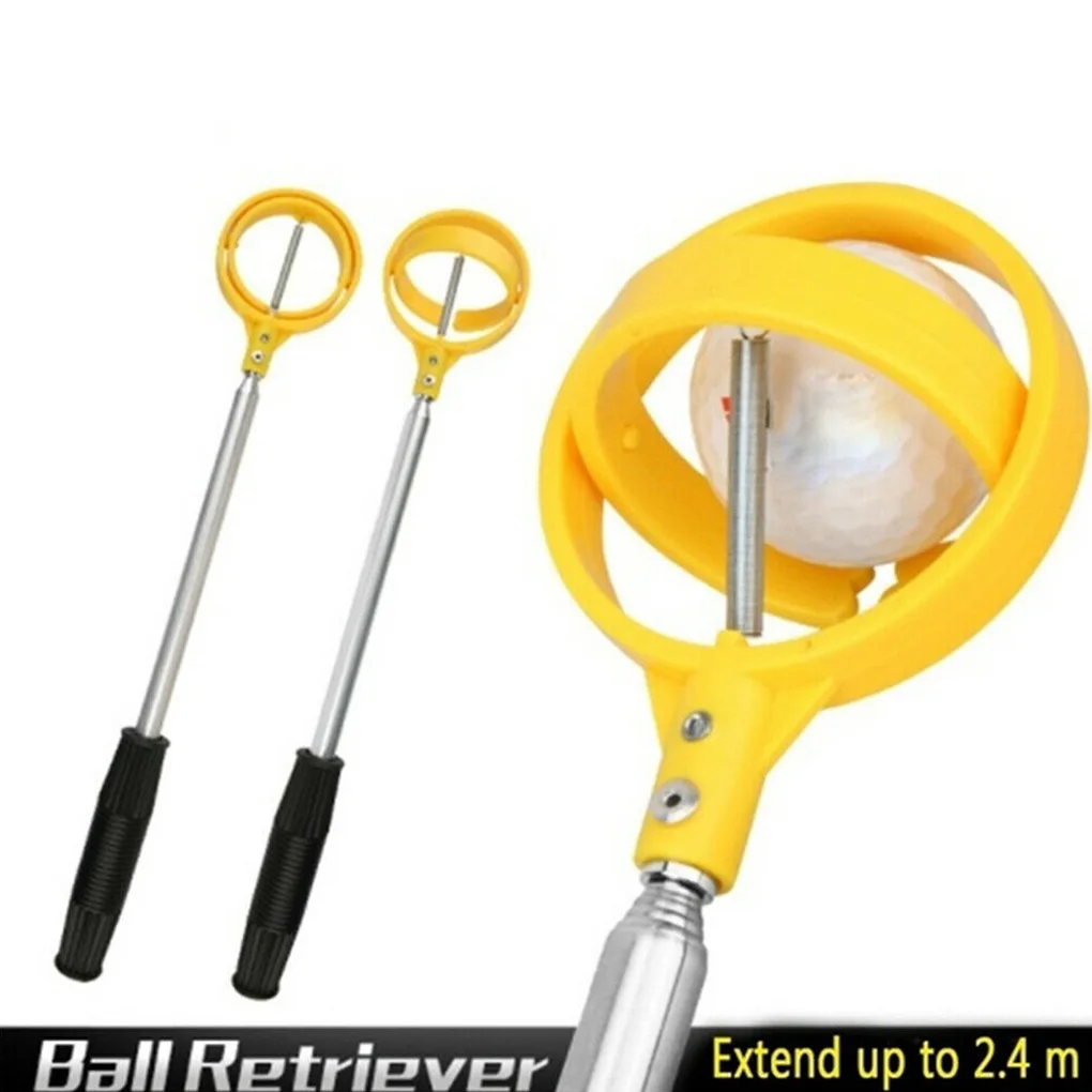 

New Golf Ball Pick Up Tools Telescopic Golf Ball Retriever Retracted Golf Pick up Automatic Locking Scoop Picker