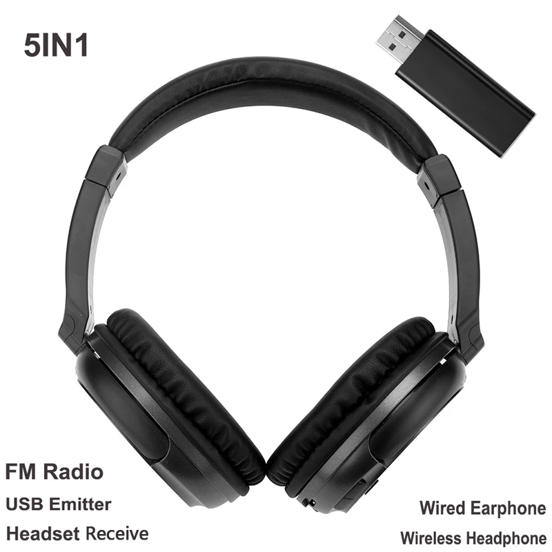 Multifunktions Drahtlose TV Headset Kopfhörer Heimkino headset für Computer PC MP3 Musik Kopfhörer Unterstützung FM Funktion